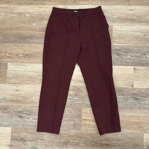 Express Columnist High Rise Ankle Pant Maroon